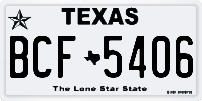 TX license plate BCF5406