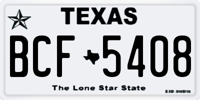TX license plate BCF5408