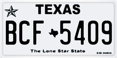 TX license plate BCF5409
