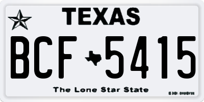 TX license plate BCF5415