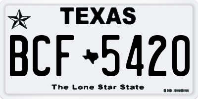 TX license plate BCF5420