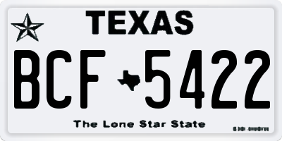 TX license plate BCF5422