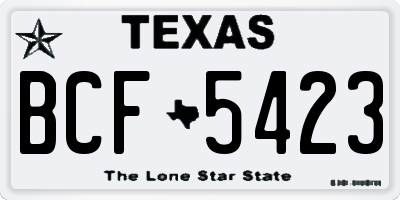 TX license plate BCF5423