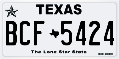 TX license plate BCF5424