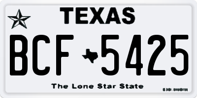 TX license plate BCF5425