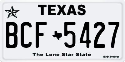 TX license plate BCF5427