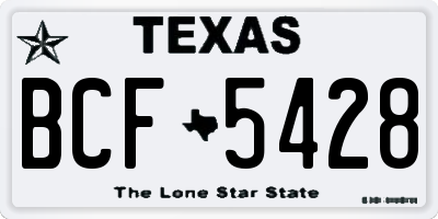 TX license plate BCF5428