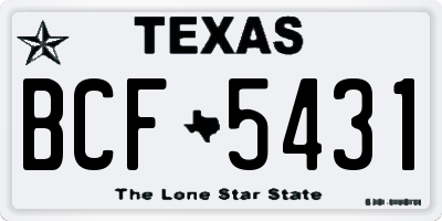 TX license plate BCF5431