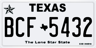TX license plate BCF5432