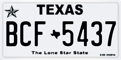 TX license plate BCF5437