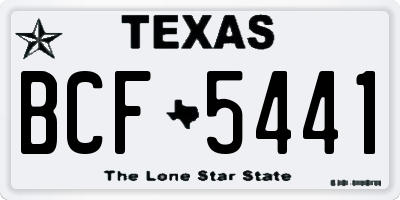 TX license plate BCF5441