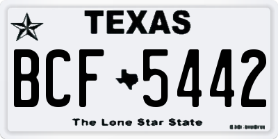TX license plate BCF5442