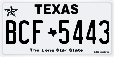 TX license plate BCF5443