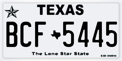 TX license plate BCF5445