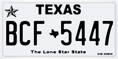 TX license plate BCF5447