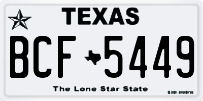 TX license plate BCF5449