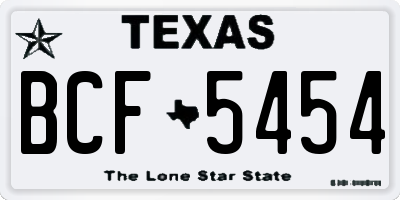 TX license plate BCF5454