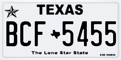TX license plate BCF5455