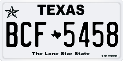 TX license plate BCF5458