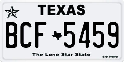 TX license plate BCF5459