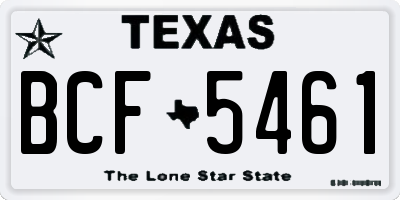 TX license plate BCF5461