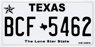 TX license plate BCF5462