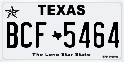 TX license plate BCF5464