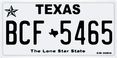 TX license plate BCF5465