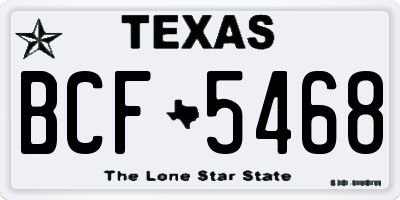 TX license plate BCF5468