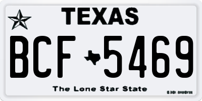 TX license plate BCF5469