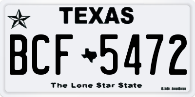 TX license plate BCF5472
