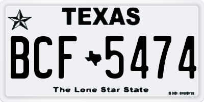 TX license plate BCF5474