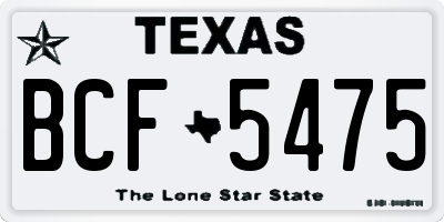 TX license plate BCF5475