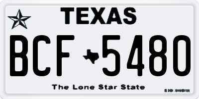 TX license plate BCF5480