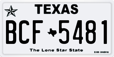 TX license plate BCF5481