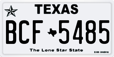 TX license plate BCF5485