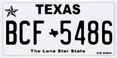 TX license plate BCF5486