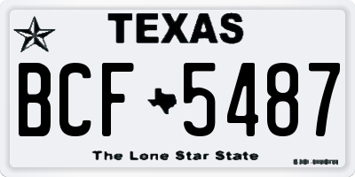 TX license plate BCF5487