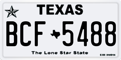 TX license plate BCF5488