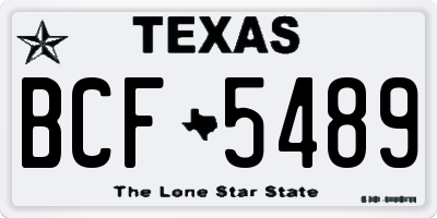 TX license plate BCF5489