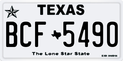 TX license plate BCF5490