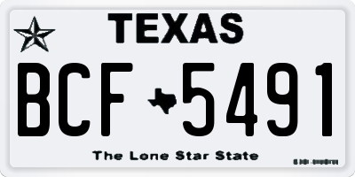 TX license plate BCF5491