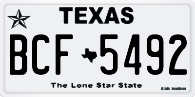 TX license plate BCF5492