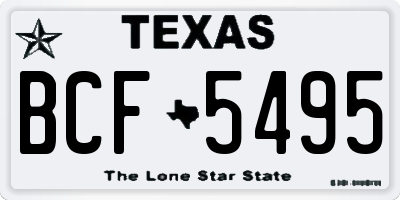 TX license plate BCF5495