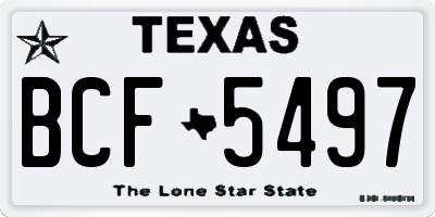 TX license plate BCF5497