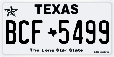 TX license plate BCF5499