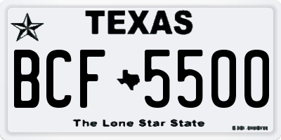 TX license plate BCF5500