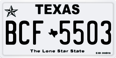 TX license plate BCF5503