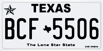 TX license plate BCF5506
