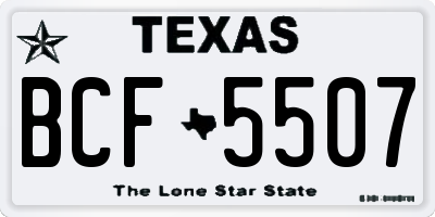 TX license plate BCF5507